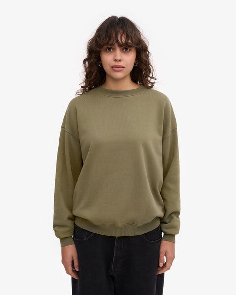 Organic Oversized Crew - Dusty Olive