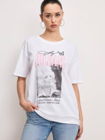 DOLLY OVERSIZED CONCERT TEE | WHITE001