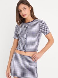 THE KEEPSAKE CARDIGAN | NAVY GINGHAM