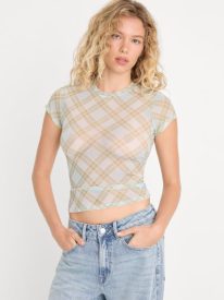 THE MESH BABY TEE | SUMMER PLAID HONEY