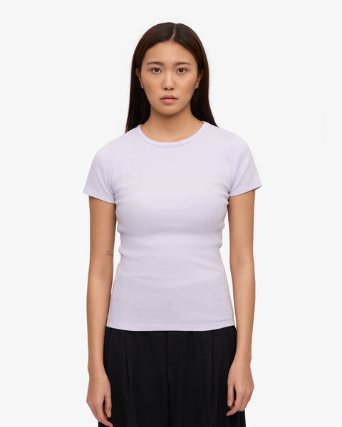 Organic Rib T-Shirt - Soft Lavender
