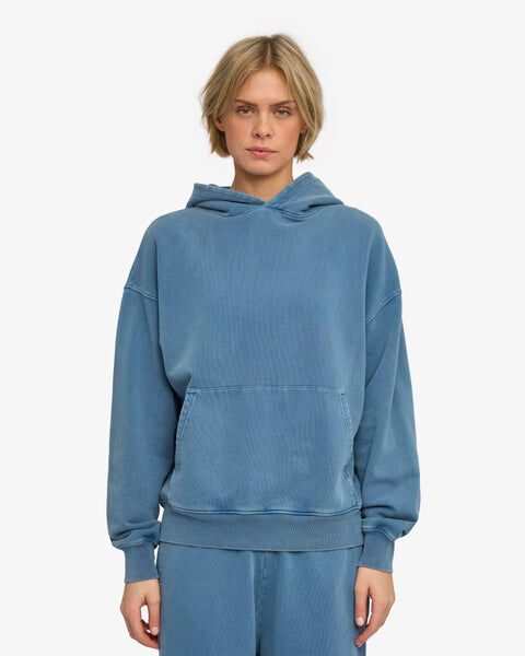 Organic Oversized Hood - Faded Indigo