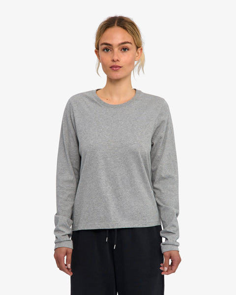 Women Organic LS T-Shirt - Heather Grey