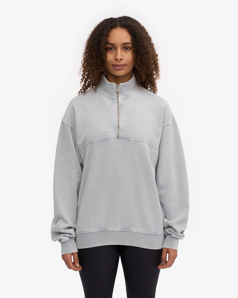 Organic Quarter Zip - Faded Grey