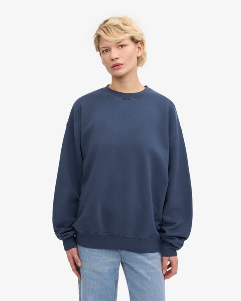 Organic Oversized Crew - Petrol Blue