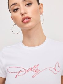 DOLLY SIGNATURE SUPER STRETCH BABY TEE | WHITE001