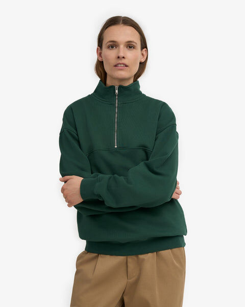 Organic Quarter Zip - Emerald Green