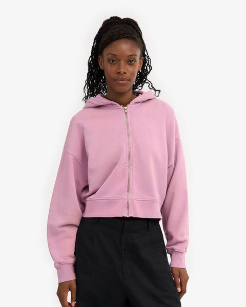 Organic Crop Zip Hood - Cherry Blossom