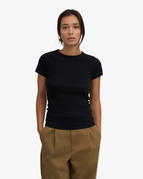 Organic Rib T-Shirt - Deep Black