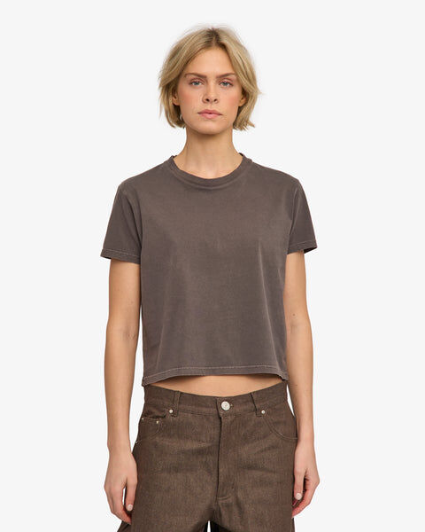 Organic Boxy Crop Tee - Faded Mud