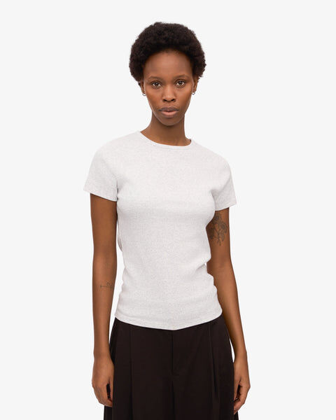 Organic Rib T-Shirt - Snow Melange
