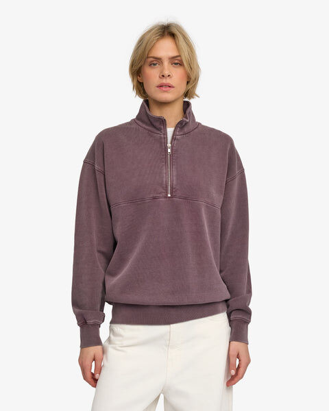 Organic Quarter Zip - Faded Grape