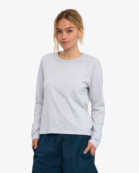 Women Organic LS T-Shirt - Snow Melange