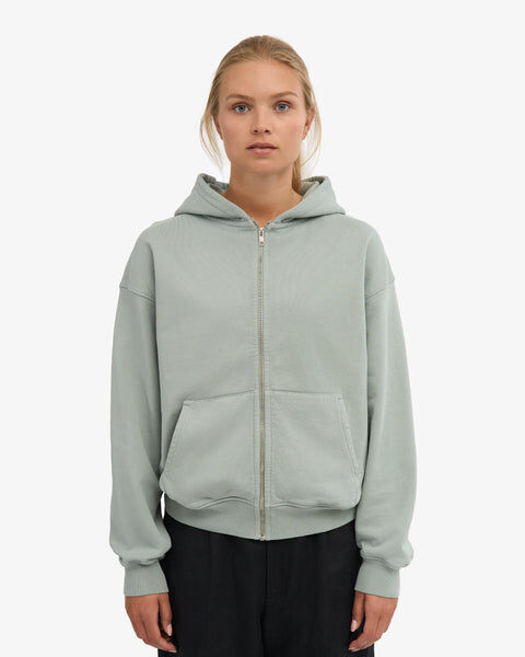 Organic Oversized Zip Hood - Optical White